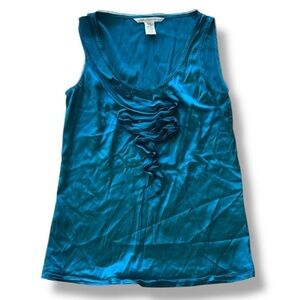 Diane von Furstenberg Silk Blouse limited edition custom colorway deep teal sz 4